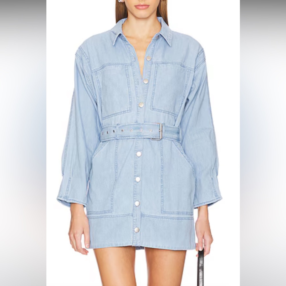 Free People Esme Mini Dress
Light Blue Denim Shirt Dress
NWOT 
Size: M